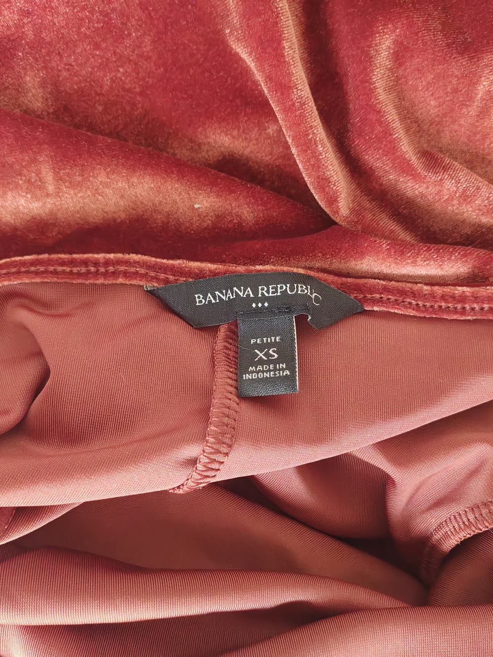 Banana Republic Velvet Dress in Rust Orange/Red (XS Petite) - Picture 3 of 5